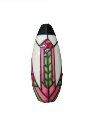 stylish designer light pull pink and green shapes black outline pottery
