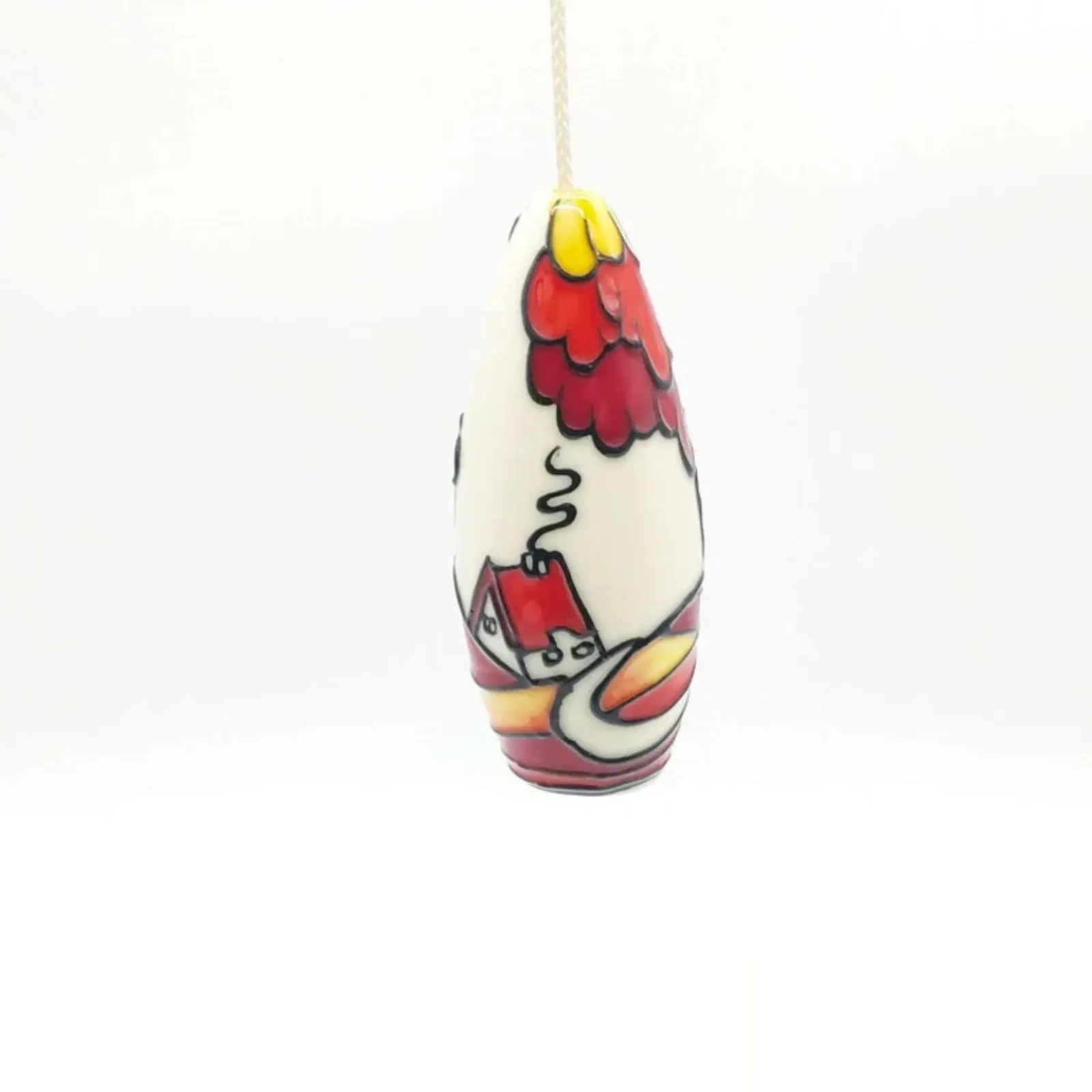 rustic ceramic light pull white and red colours artist design