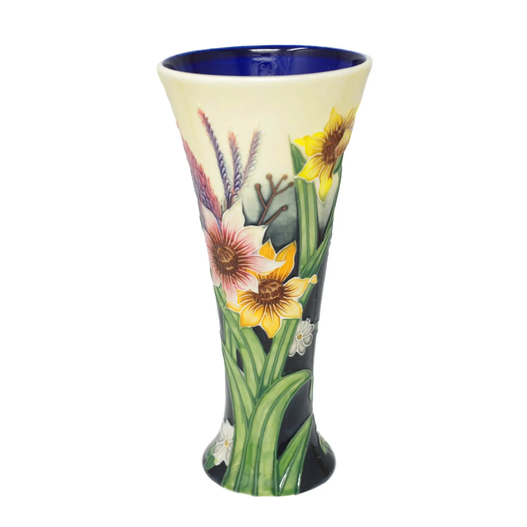 Sunflower pattern design pottery vase tube lining method by artisans