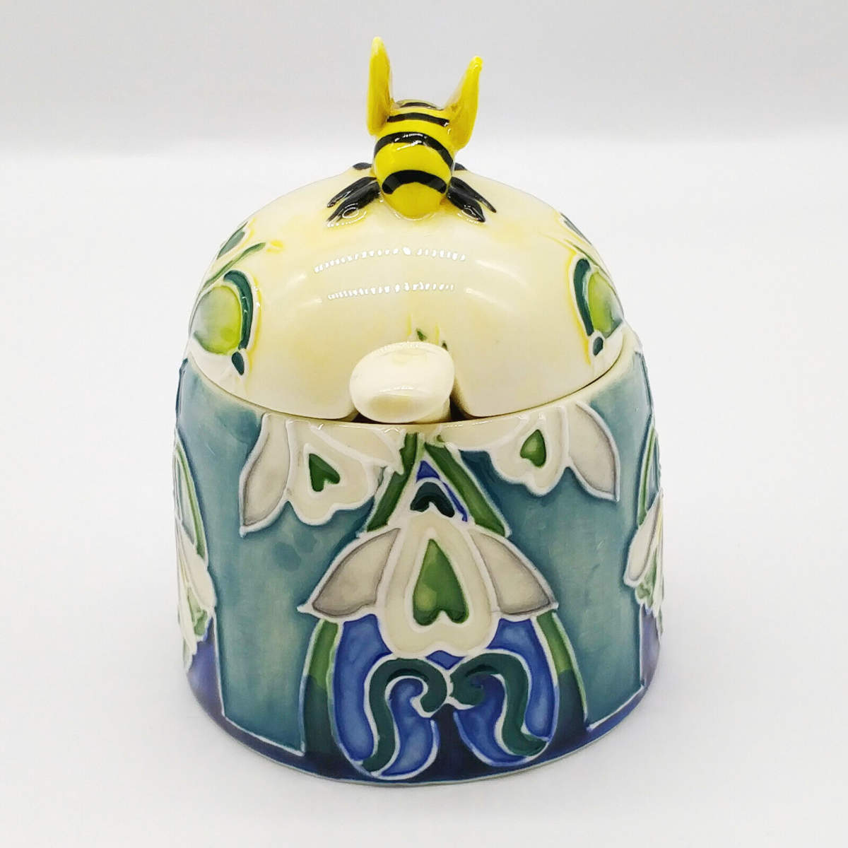 rear of honey pot made with earthenware ceramics