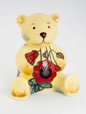 small bear ornament with remembrance day poppy design