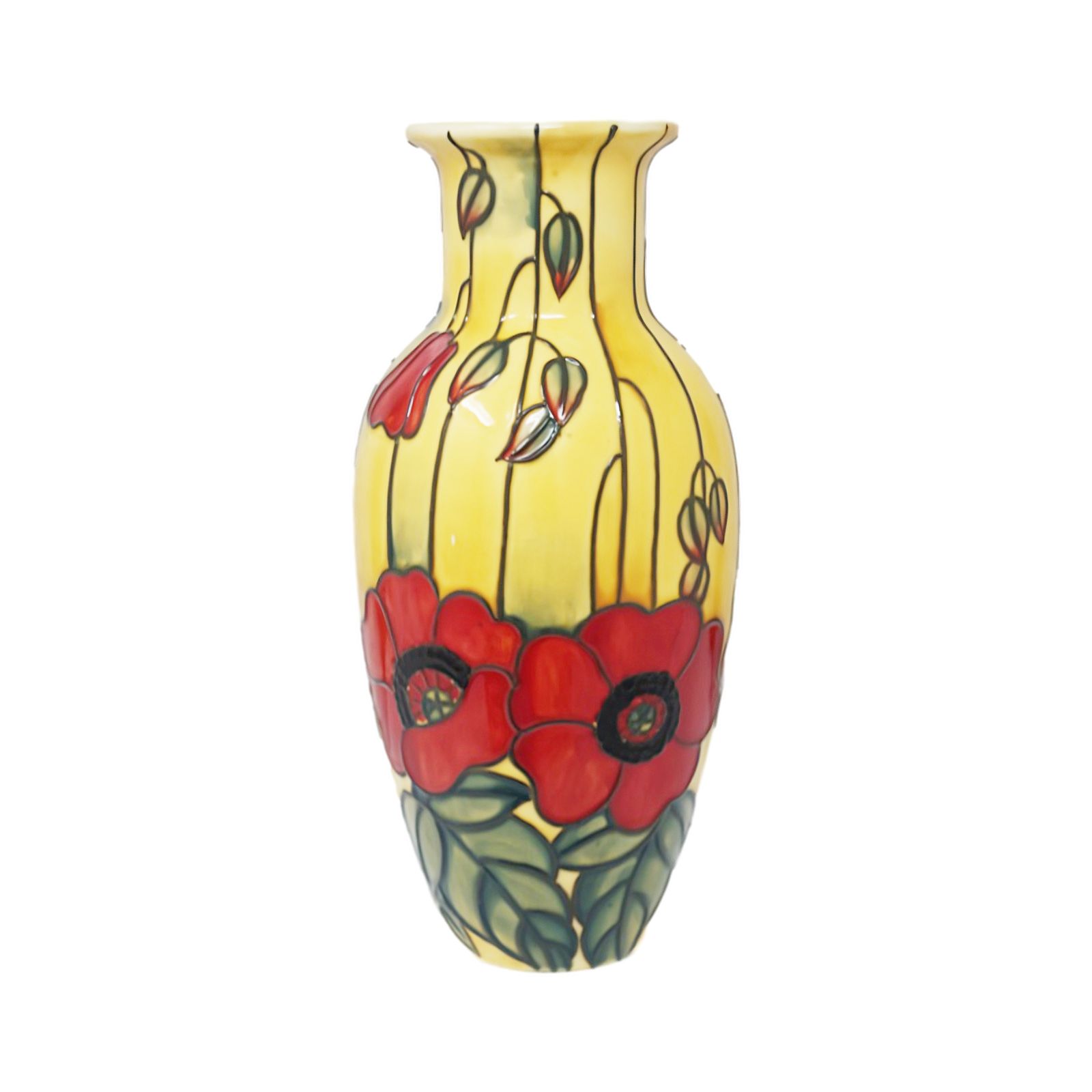 remembrance day gift floral vase with red poppies elegant vase