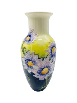 small ceramic vase pottery mini flower decorations yellow and purple