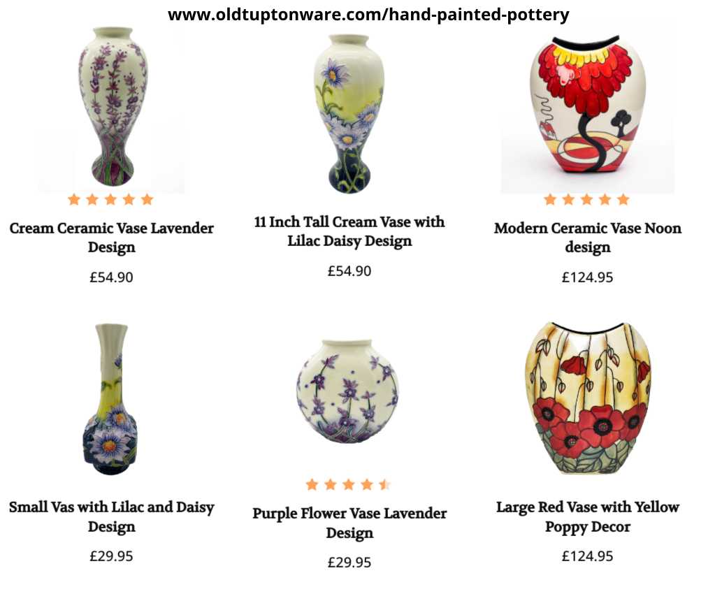 the collection of hand painted museum vases flower designs